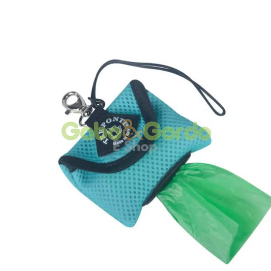 Dispensador de bolsas TRE PONTI color menta aqua para perros, diseño italiano elegante y silencioso
