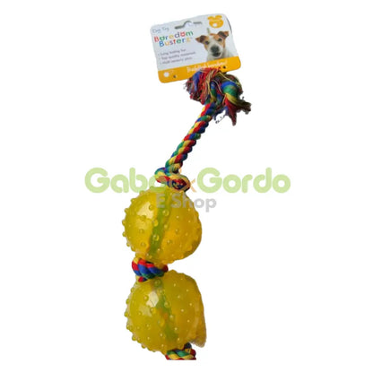 DOG TOY JUEGUETE INTERACTIVO SOGA CON PELOTAS PARA PERROS 44CM Gabo y Gordo E Shop, la mejor tienda online en las Islas Canarias, España, tienda online para mascotas, perros, gatos, conejos, tortugas, animales, accesorios para mascotas en general. 
Gabo y Gordo E Shop in Canary Islands, the best store for pets, dogs, cats, rabbits, turtles, animals, pet accessories.