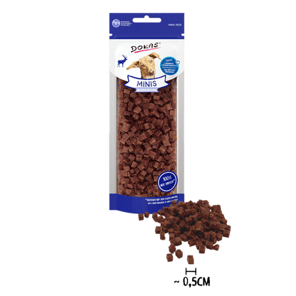 Dokas Minis con Venado 60 g, snacks para perros con 93 % de carne de venado, ricos en proteínas y bajos en grasa