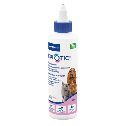 Limpiador auricular micelar Epiotic para perros y gatos – Virbac – Gabo y Gordo E Shop