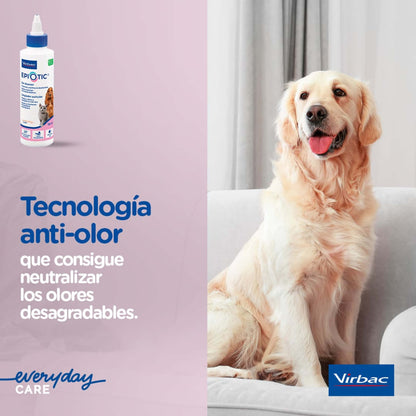 Limpiador auricular micelar Epiotic para perros y gatos – Virbac – Gabo y Gordo E Shop