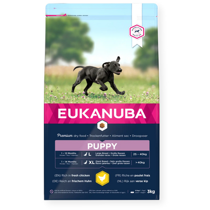 Saco de pienso Eukanuba Puppy para cachorro de raza grande con pollo fresco
