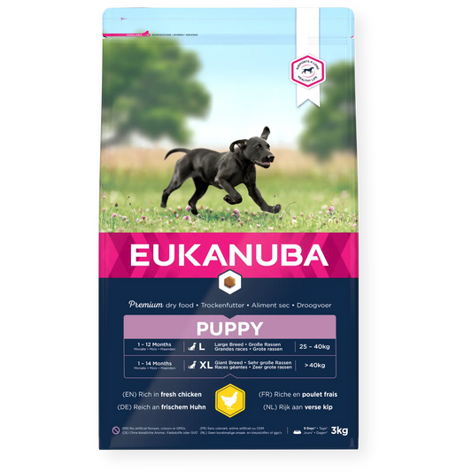 Saco de pienso Eukanuba Puppy para cachorro de raza grande con pollo fresco