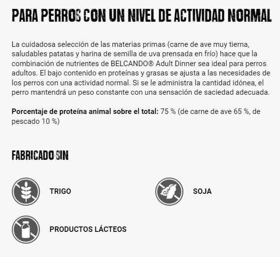 BELCANDO ADULT DINNER | Pienso para perro adulto Gabo y Gordo Pet Shop en las Islas Canarias, España, tienda online para mascotas, perros, gatos, conejos, tortugas, animales, accesorios para mascotas en general. 