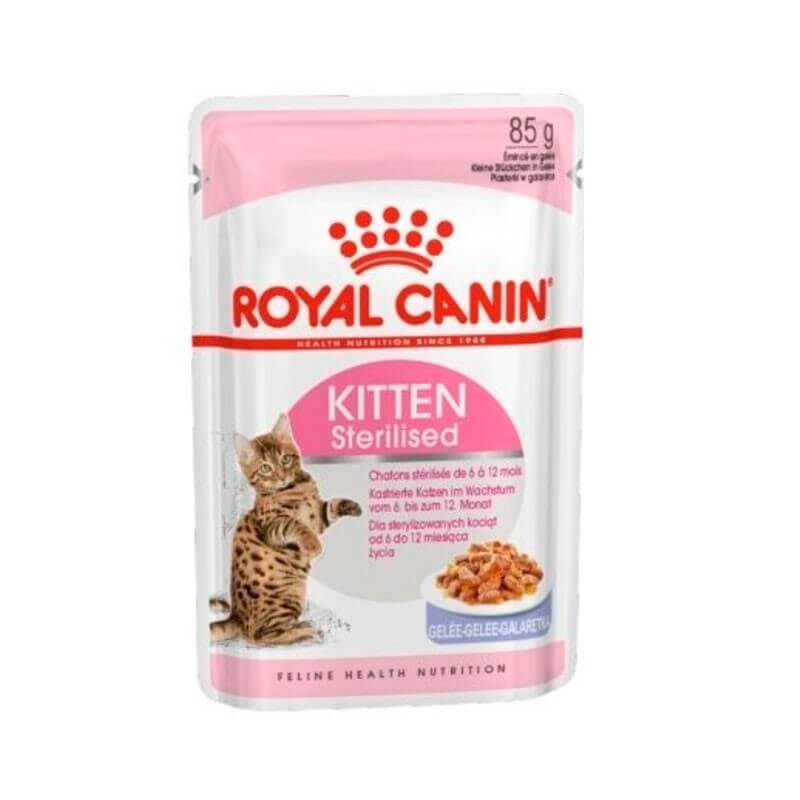 ROYAL CANIN Kitten Sterilised Jelly Pouch| Pack de 12 x 85 g para gatos