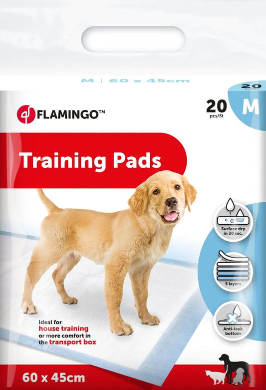 Empapadores Flamingo para perros y cachorros, alfombrilla absorbente de 5 capas para higiene y adiestramiento