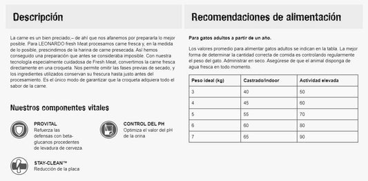 LEONARDO fresh Salmón | Pienso para gatos en Gabo&Gordo Pet Shop en Las Palmas de Gran Canaria tienda para mascotas, perros, gatos, conejos, tortugas, animales, accesorios para mascotas