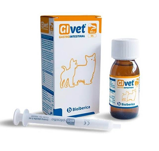 GIVET Gastrointestinal Gel 60 ml protector gástrico para perros y gatos con ácido hialurónico, condroitín y N-acetil glucosamina disponible en Gabo y Gordo E Shop Canarias.