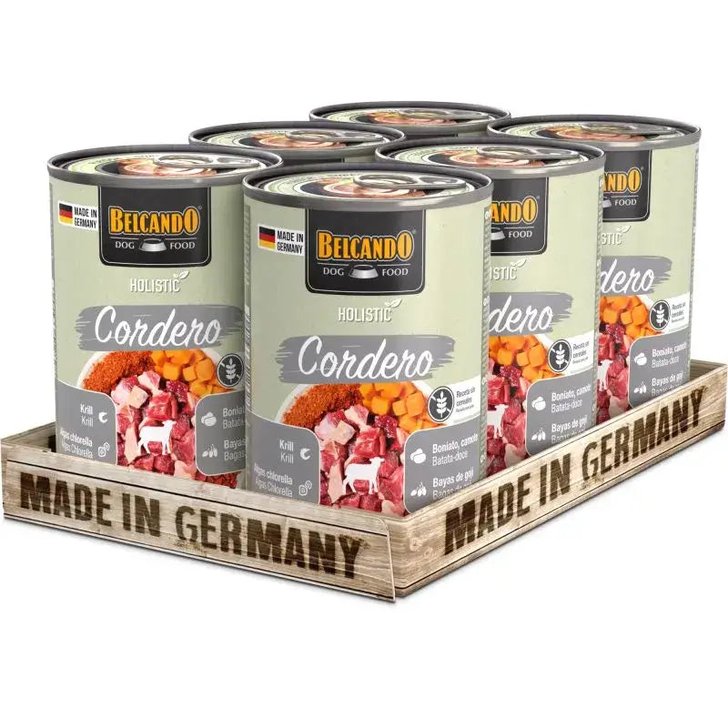 Comida húmeda holística para perros adultos con cordero sin cereales Made in Germany