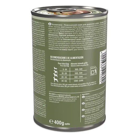 Comida húmeda holística para perros adultos con ternera y superalimentos sin cereales Made in Germany