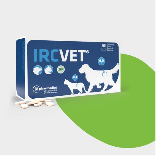 IRCVET 60 comprimidos alimento complementario de apoyo renal para perros y gatos con acetato de calcio y vitaminas
