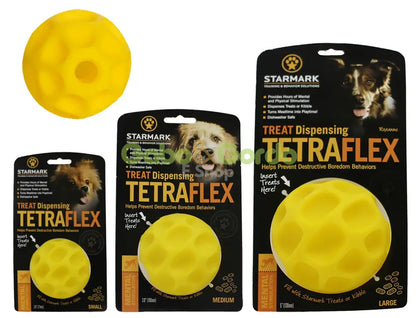 Juguete interactivo Starmark Tetraflex, pelota dispensadora de golosinas para perros de todos los tamaños