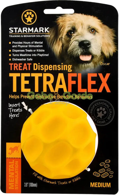 Juguete interactivo Starmark Tetraflex, pelota dispensadora de golosinas para perros de todos los tamaños