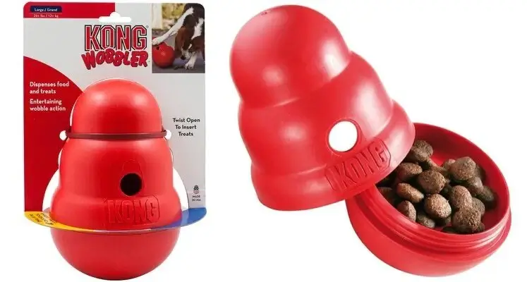 KONG Wobbler dispensador de comida / Wobbler dispensador de golosinas.  Gabo y Gordo Pet Shop, tienda online en las Islas Canarias, España, tienda online para mascotas, perros, gatos, conejos, tortugas, animales, accesorios para mascotas en general. 