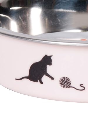KARLIE Ascar comedero de acero inoxidable antideslizante de 160 ml para gatos y gatitos
