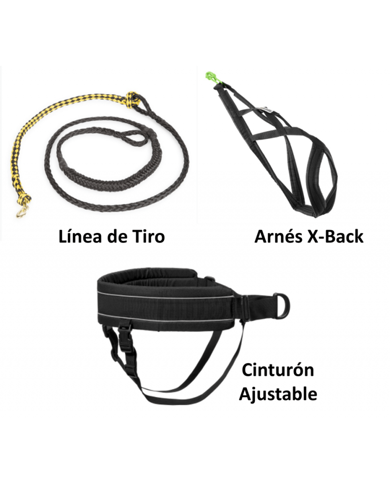 kit canicross doggallop completo correr con perro arnes linea cinturon