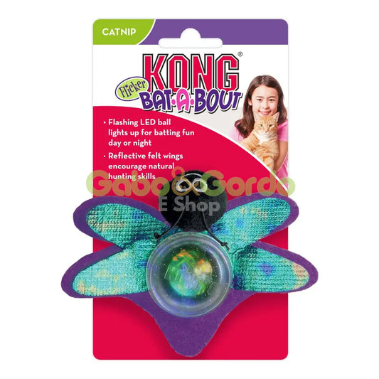 Juguete KONG Bat-A-Bout para gatos con luz LED y catnip premium