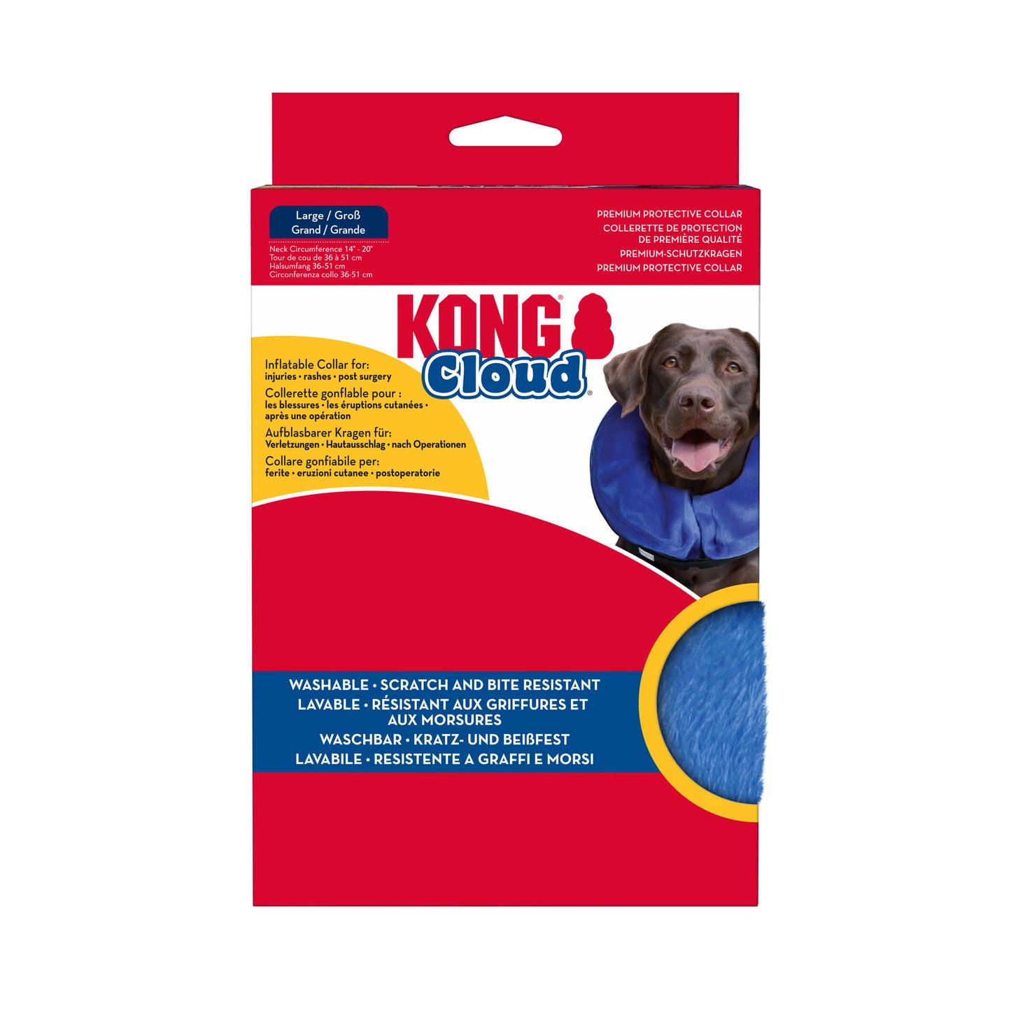 KONG Cloud collar isabelino hinchable azul para perros y gatos