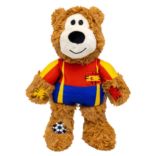 KONG Wild Knots Sport Bear España, peluche resistente para perros con cuerda interna anudada y chirriador para juegos interactivos.