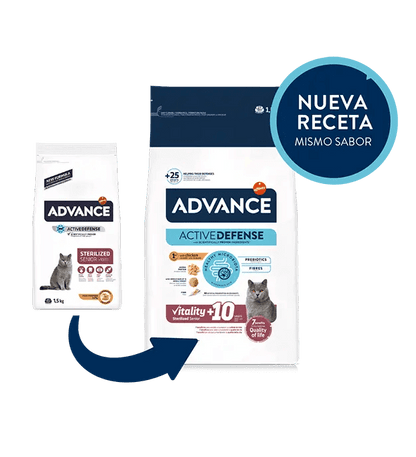 PIENSO ADVANCE STERILIZED SENIOR GATO MAYOR ESTERILIZADO Gabo y Gordo E Shop, la mejor tienda online en las Islas Canarias, España, tienda online para mascotas, perros, gatos, conejos, tortugas, animales, accesorios para mascotas en general. 
Gabo y Gordo E Shop in Canary Islands, the best store for pets, dogs, cats, rabbits, turtles, animals, pet accessories.