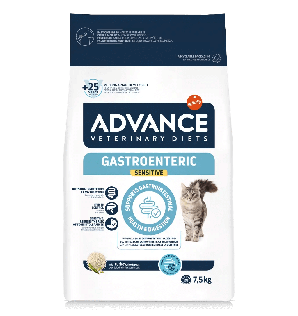 ADVANCE Vet Gastroenteric Sensitive | Pienso para gatos 1,5 kg.  Gabo y Gordo E Shop, la mejor tienda online en las Islas Canarias, España, tienda online para mascotas, perros, gatos, conejos, tortugas, animales, accesorios para mascotas en general. 
Gabo y Gordo E Shop in Canary Islands, the best store for pets, dogs, cats, rabbits, turtles, animals, pet accessories.