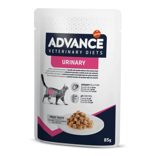 ADVANCE Vet Urinary | Comida húmeda para gatos adultos Pack 12 x 85g.  Gabo y Gordo E Shop, la mejor tienda online en las Islas Canarias, España, tienda online para mascotas, perros, gatos, conejos, tortugas, animales, accesorios para mascotas en general. 
Gabo y Gordo E Shop in Canary Islands, the best store for pets, dogs, cats, rabbits, turtles, animals, pet accessories.