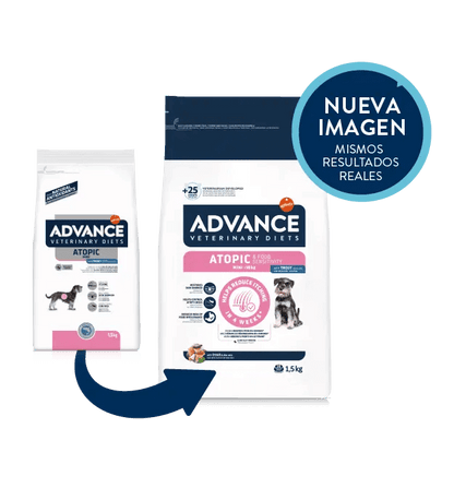 Pienso ADVANCE VET ATOPIC MINI 1.5KG Gabo y Gordo E Shop, la mejor tienda online en las Islas Canarias, España, tienda online para mascotas, perros, gatos, conejos, tortugas, animales, accesorios para mascotas en general. 
Gabo y Gordo E Shop in Canary Islands, the best store for pets, dogs, cats, rabbits, turtles, animals, pet accessories.