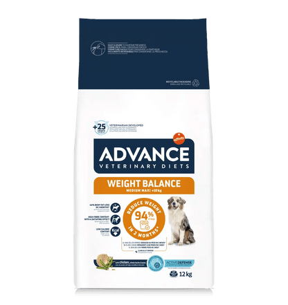 PIENSO ADVANCE VET Weight Balance Medium/Maxi PERRO RAZA MEDIANA Y GRANDE Gabo y Gordo E Shop, la mejor tienda online en las Islas Canarias, España, tienda online para mascotas, perros, gatos, conejos, tortugas, animales, accesorios para mascotas en general. 
Gabo y Gordo E Shop in Canary Islands, the best store for pets, dogs, cats, rabbits, turtles, animals, pet accessories.