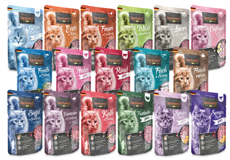 LEONARDO Menu Finest Selection Conejo y Arándanos – Comida húmeda sin cereales para gatos adultos | Pack 16x85g