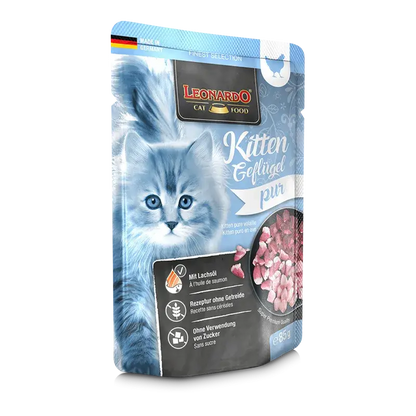LEONARDO Menu Kitten Puro en Ave – Comida húmeda natural sin cereales para gatitos hasta 1 año