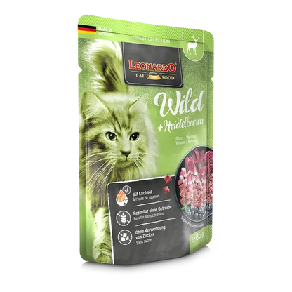LEONARDO Menu de venado y arándanos – comida húmeda sin cereales para gatos adultos