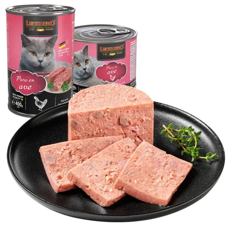 LEONARDO Puro Ave alimento húmedo monoproteico sin cereales con 65 % de ave para gatos adultos