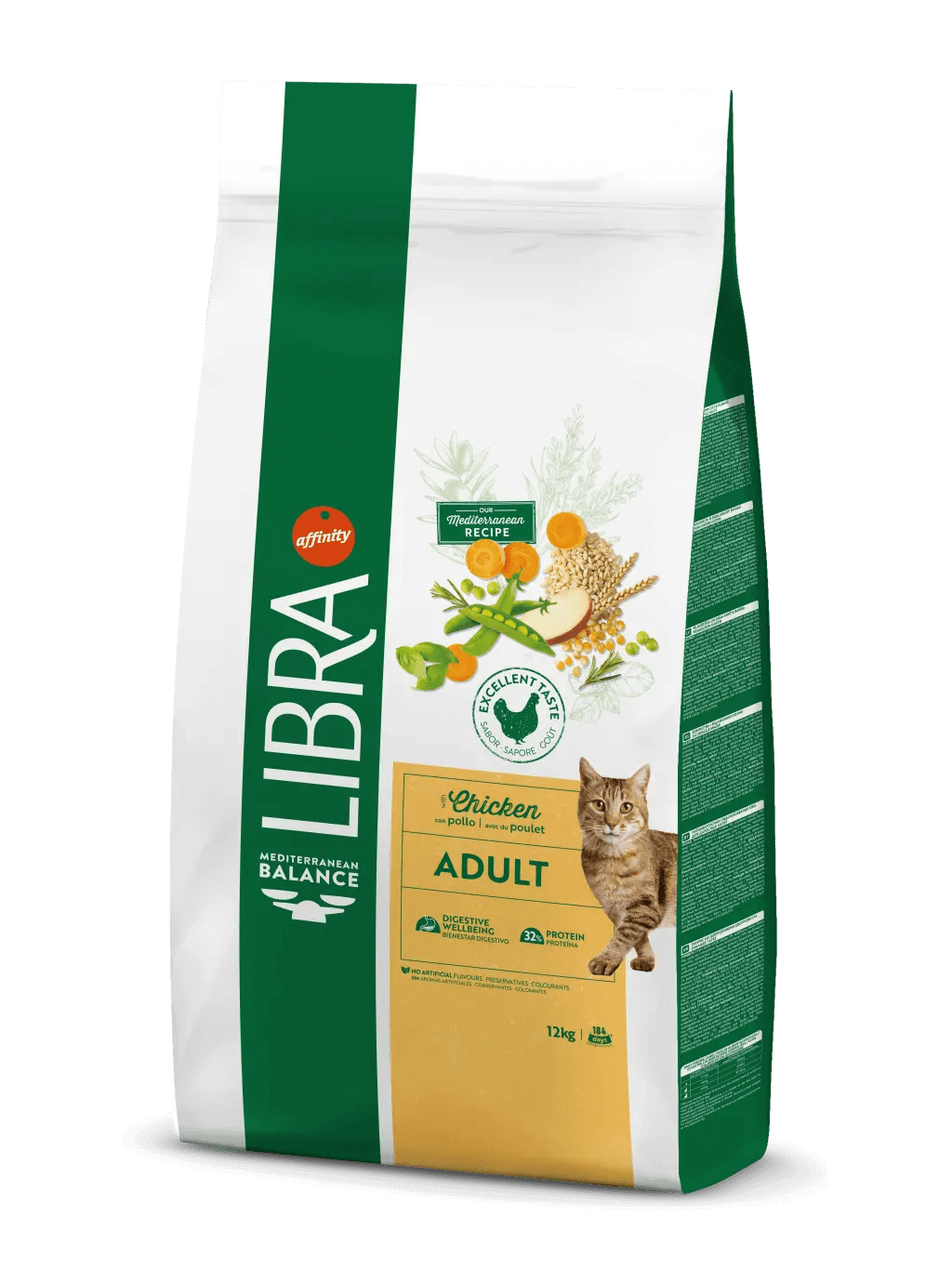 Saco de pienso LIBRA Adult Chicken con pollo para gatos adultos.