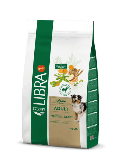 Saco de pienso LIBRA Adult Lamb con cordero para perros adultos.