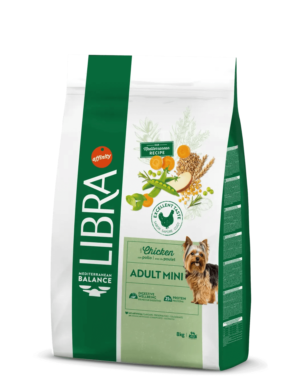 Saco de pienso LIBRA Adult Mini Chicken con pollo para perros adultos de tamaño pequeño.