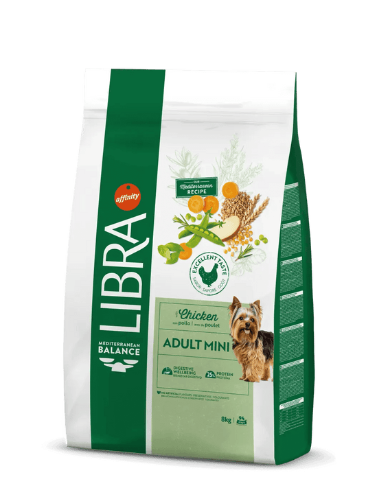Saco de pienso LIBRA Adult Mini Chicken con pollo para perros adultos de tamaño pequeño.