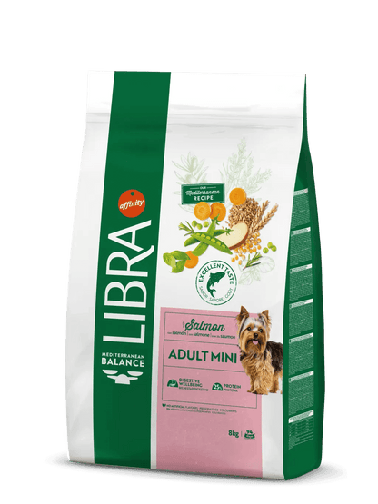 Saco de pienso LIBRA Adult Mini Salmon con salmón para perros adultos de tamaño pequeño.
