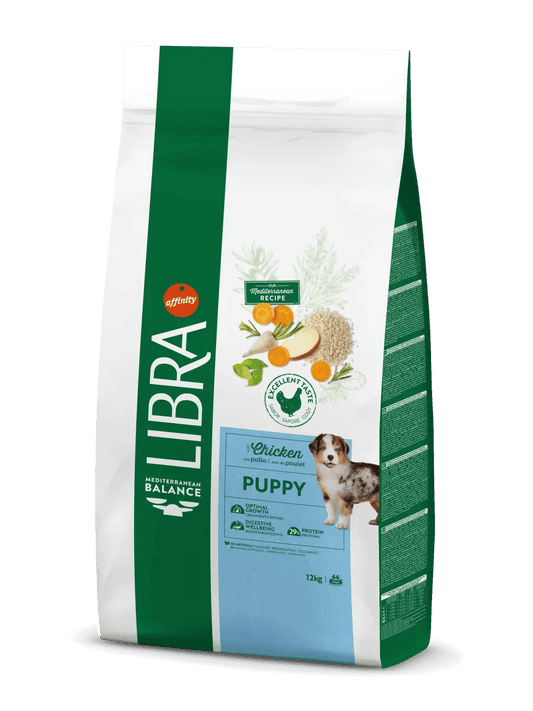 Saco de pienso LIBRA Puppy Chicken con pollo para cachorros.