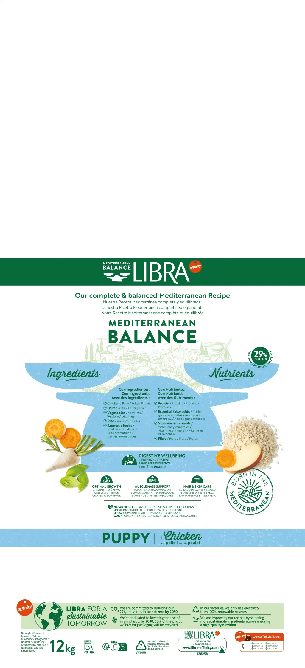 Saco de pienso LIBRA Puppy Chicken con pollo para cachorros.