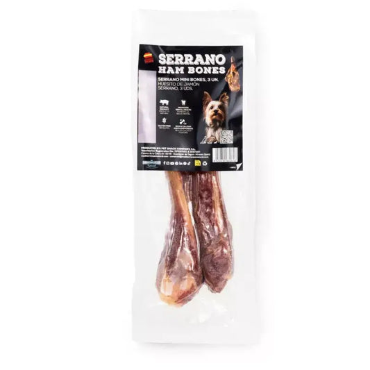 Mediterranean Natural Serrano Ham Bones 3 huesitos de jamón serrano para perros pequeños 110 g