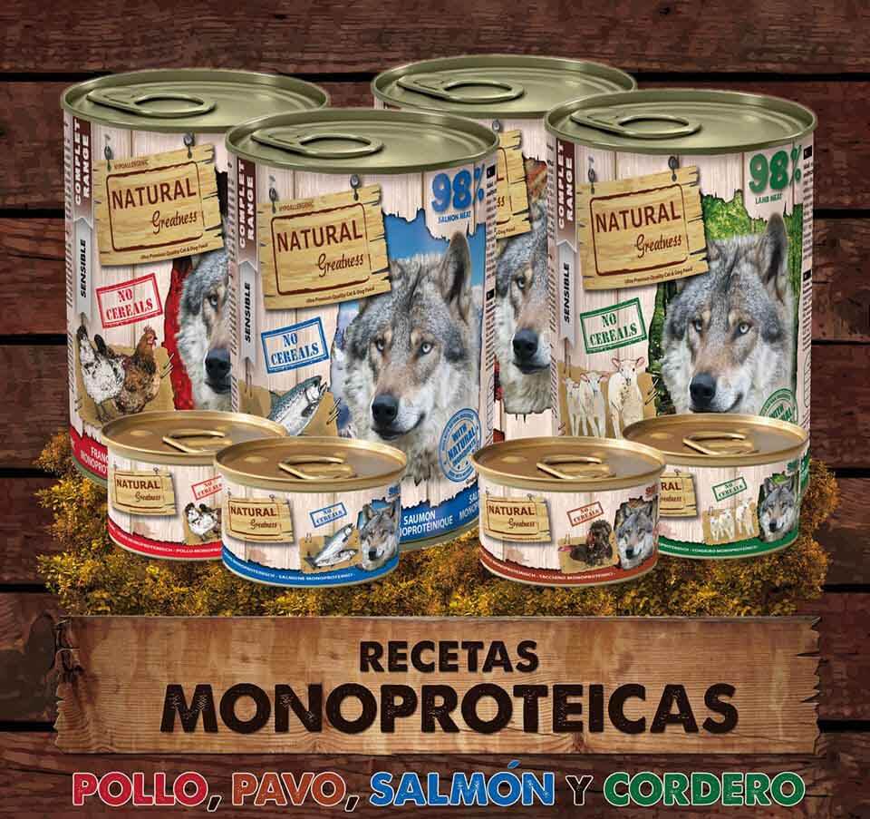 Comida húmeda Natural Greatness conejo monoproteico para perros adultos hipoalergénica sin cereales en Canarias