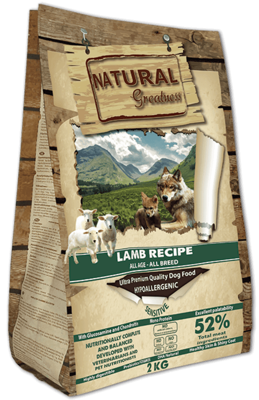 NATURAL GREATNESS Cordero pienso sin cereales para perros con digestión sensible medianos y grandes