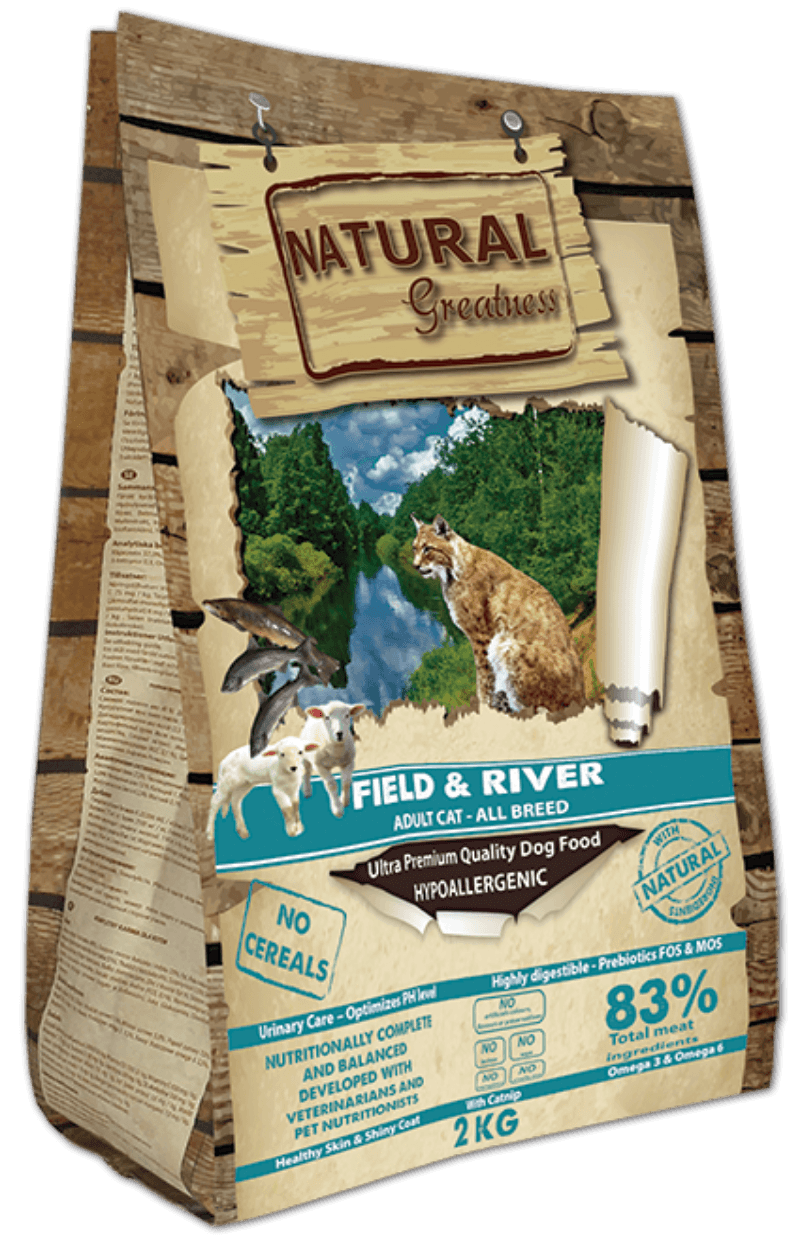 Pienso Natural Greatness Field & River sin cereales para gatos adultos