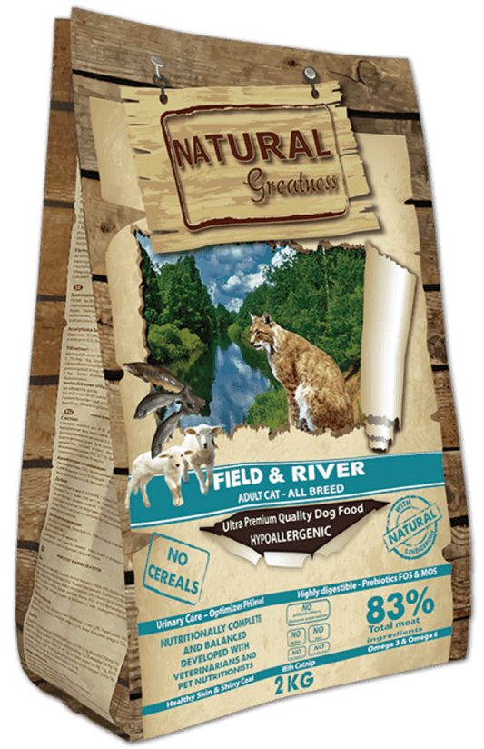 Pienso Natural Greatness Field & River sin cereales para gatos adultos