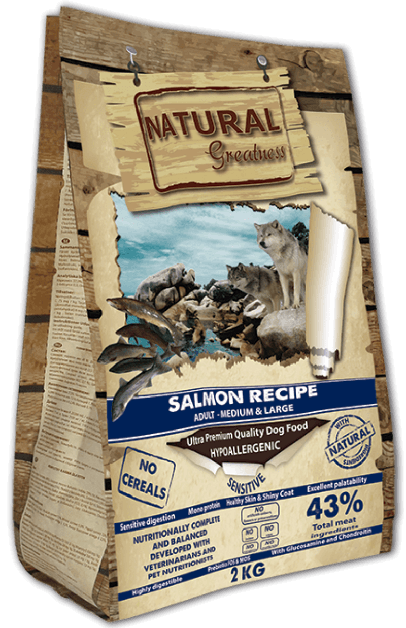 NATURAL GREATNESS Salmón pienso sin cereales para perros adultos medianos y grandes
