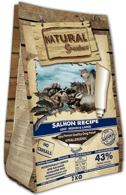 NATURAL GREATNESS Salmón pienso sin cereales para perros adultos medianos y grandes
