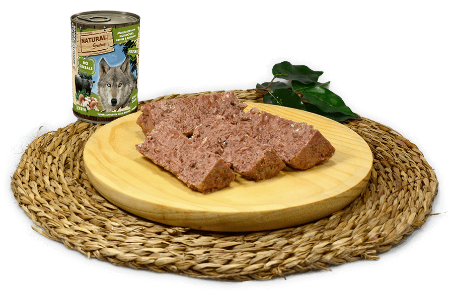 NATURAL GREATNESS Ternera Angus con Setas, Jengibre y Romero| comida húmeda para perros | comida húmeda para perros.  Gabo y Gordo Pet Shop en Las Palmas de Gran Canaria tienda para mascotas, perros, gatos, conejos, tortugas, animales, accesorios para mascotas.