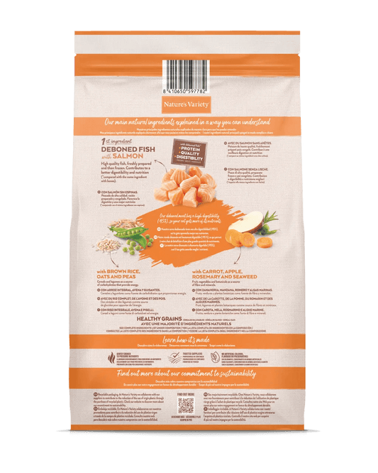 NATURE’S VARIETY Sterilized Healthy Grains Salmón para gato esterilizado – alimento completo y equilibrado con ingredientes naturales