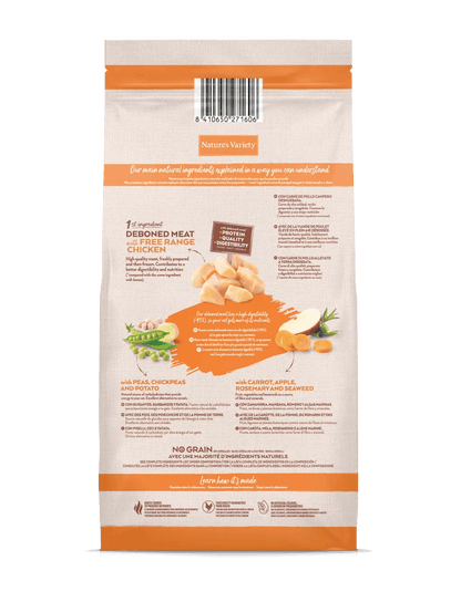 Nature’s Variety Selected sin cereales para gatos esterilizados, con pollo campero y superalimentos, ideal para el control del peso y el cuidado del pelaje.