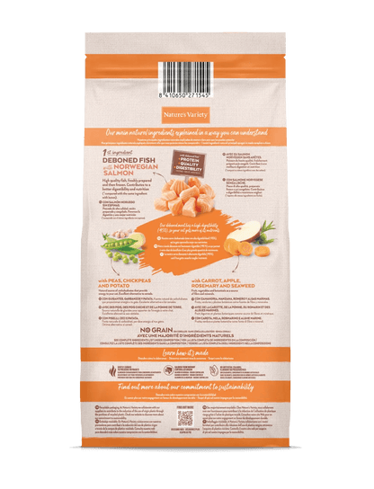Pienso para gatos NATURE'S VARIETY Selected Salmón Noruego sin cereales - Gabo y Gordo E Shop
